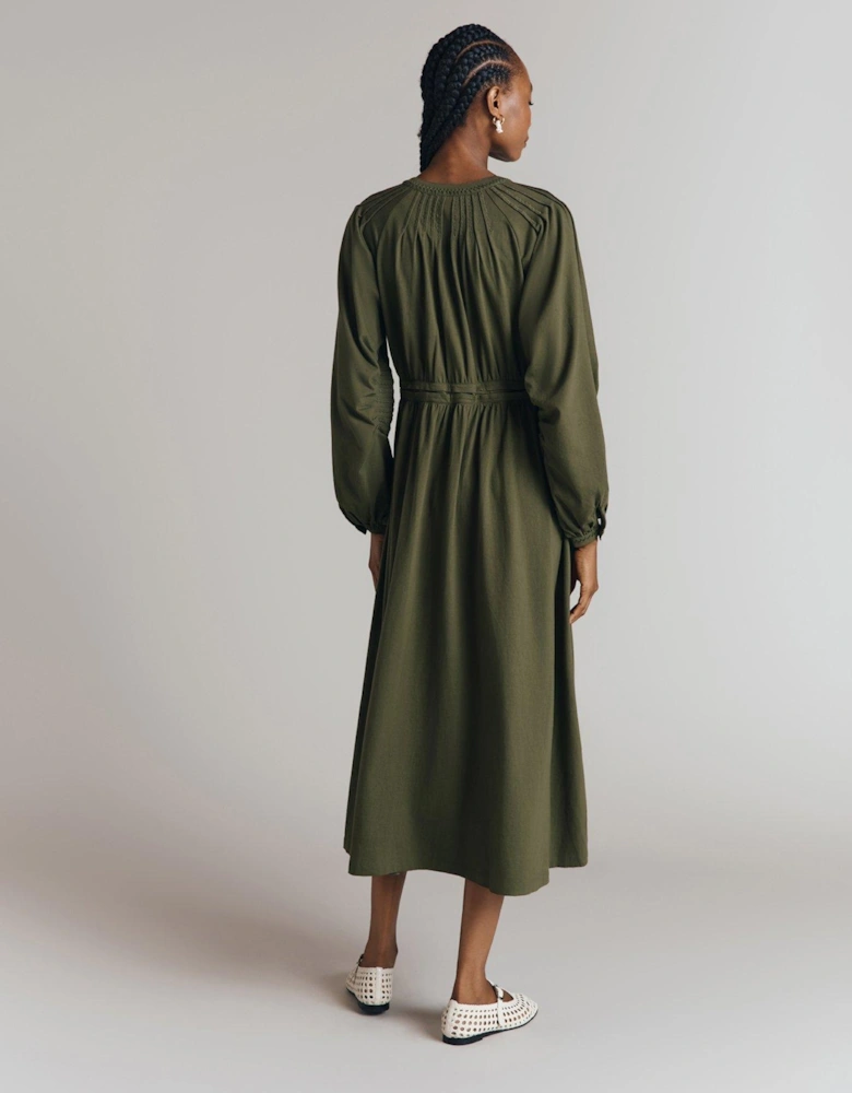 Santori Dress - Khaki - Dark Green