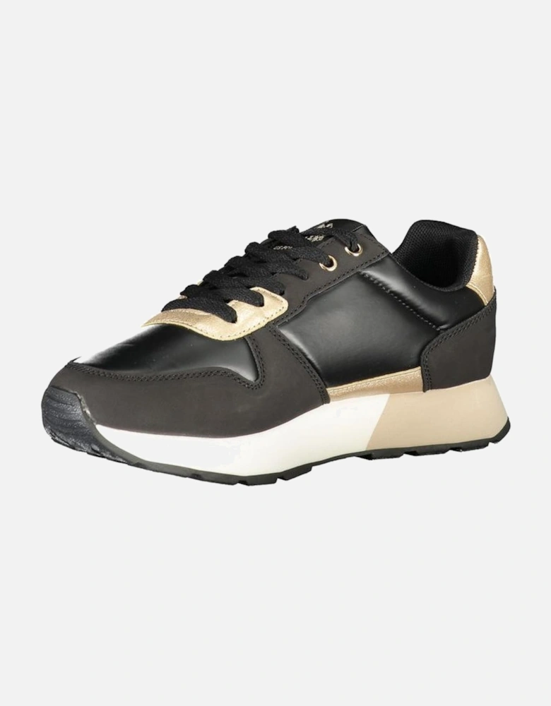 Printed Sports Footwear with Contrasting Laces and Logo Women - Black