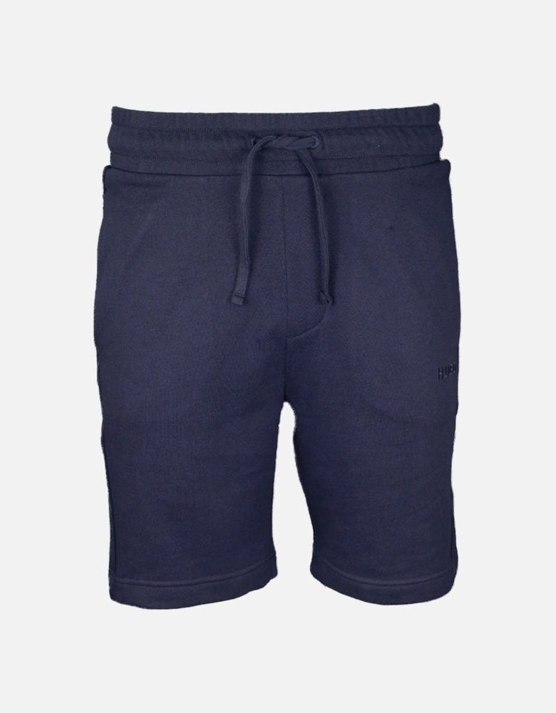 Cotton Terry Tonal Logo Shorts, Dark Blue