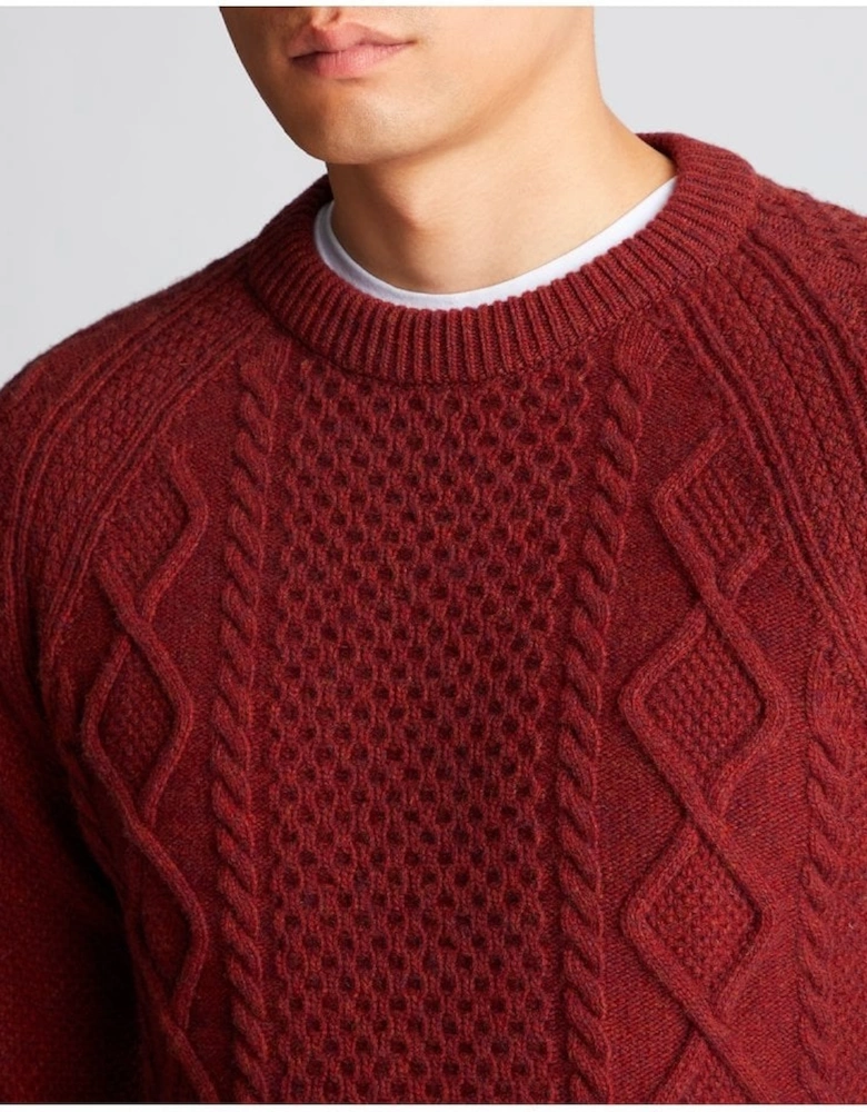 Crew Neck Chunky Sweater Rust