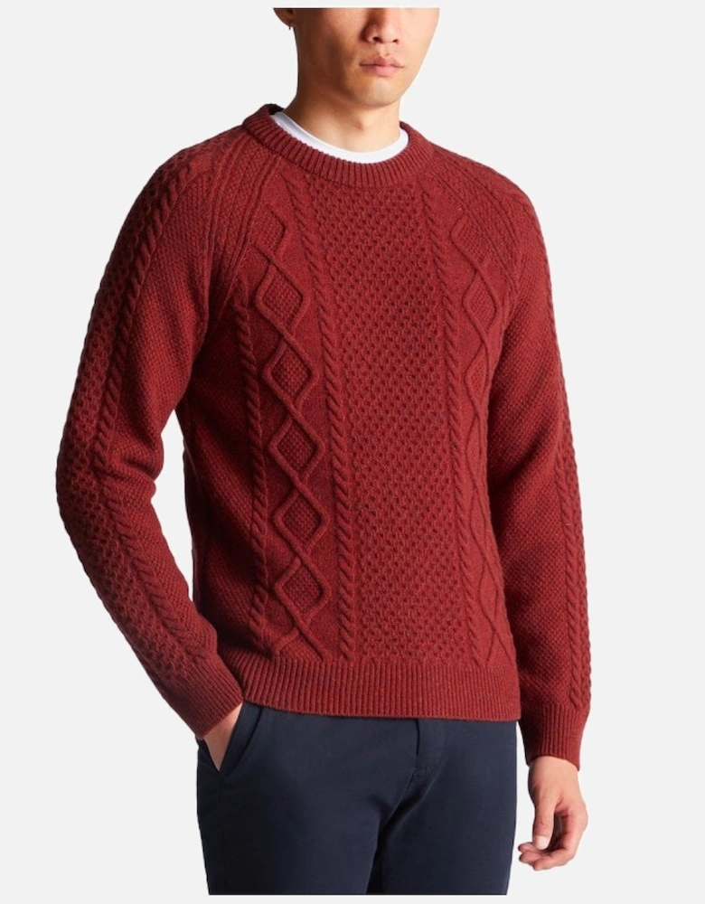 Crew Neck Chunky Sweater Rust