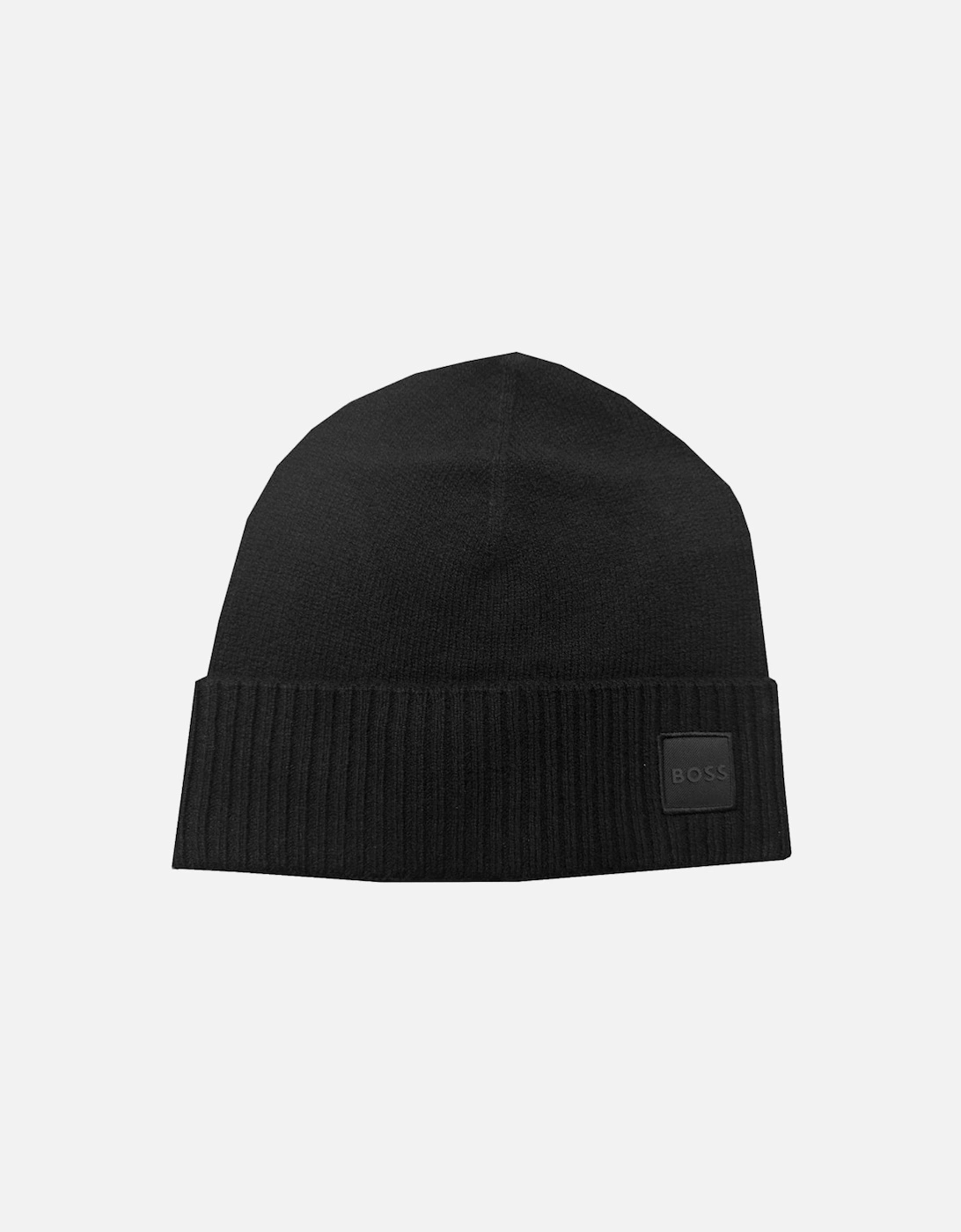 Men's Hugo Boss Men's Black Knitted Akaio Hat - Size: ONE size