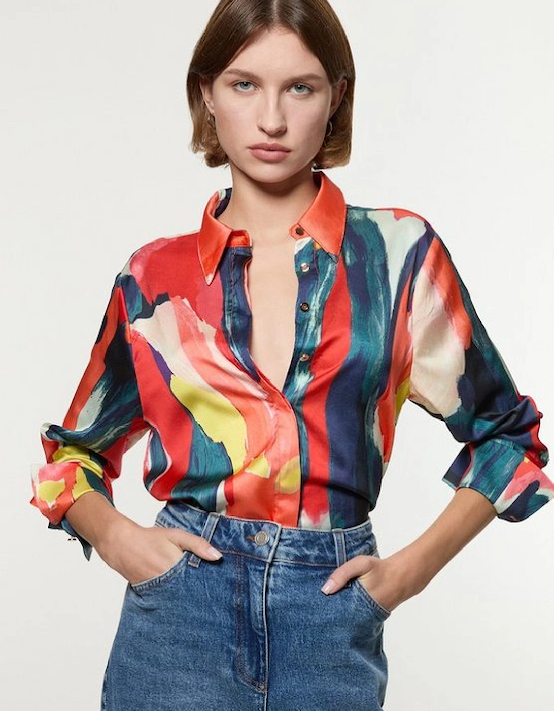 Satin Printed Woven Shirt, 5 of 4