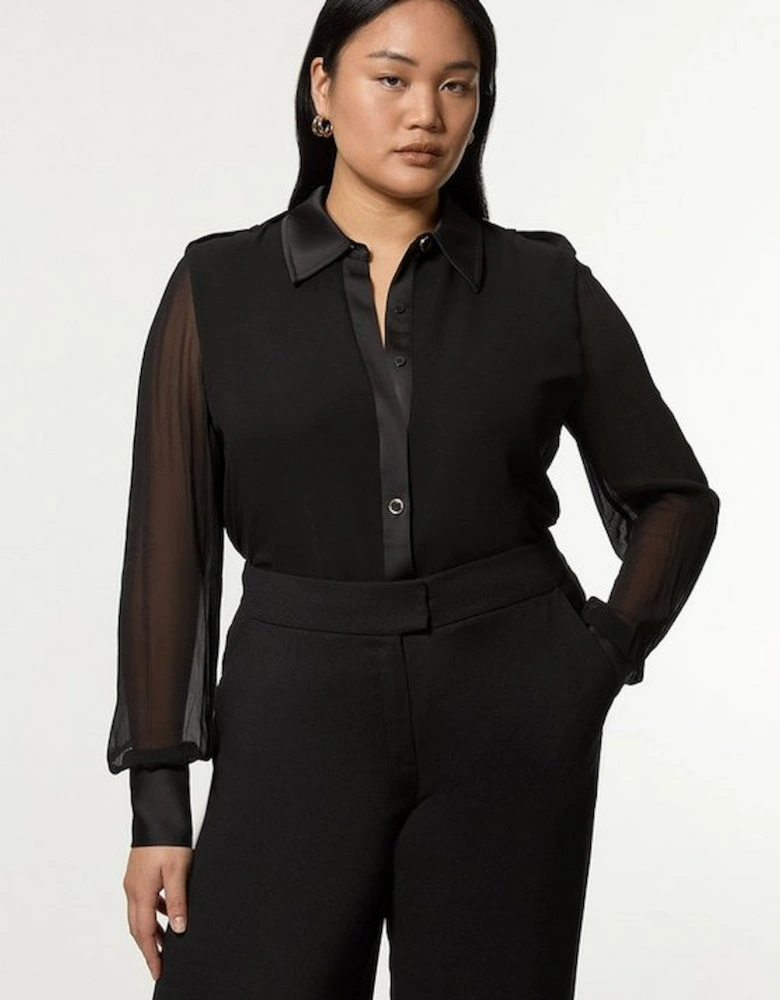 Plus Size Viscose Georgette Woven Shirt