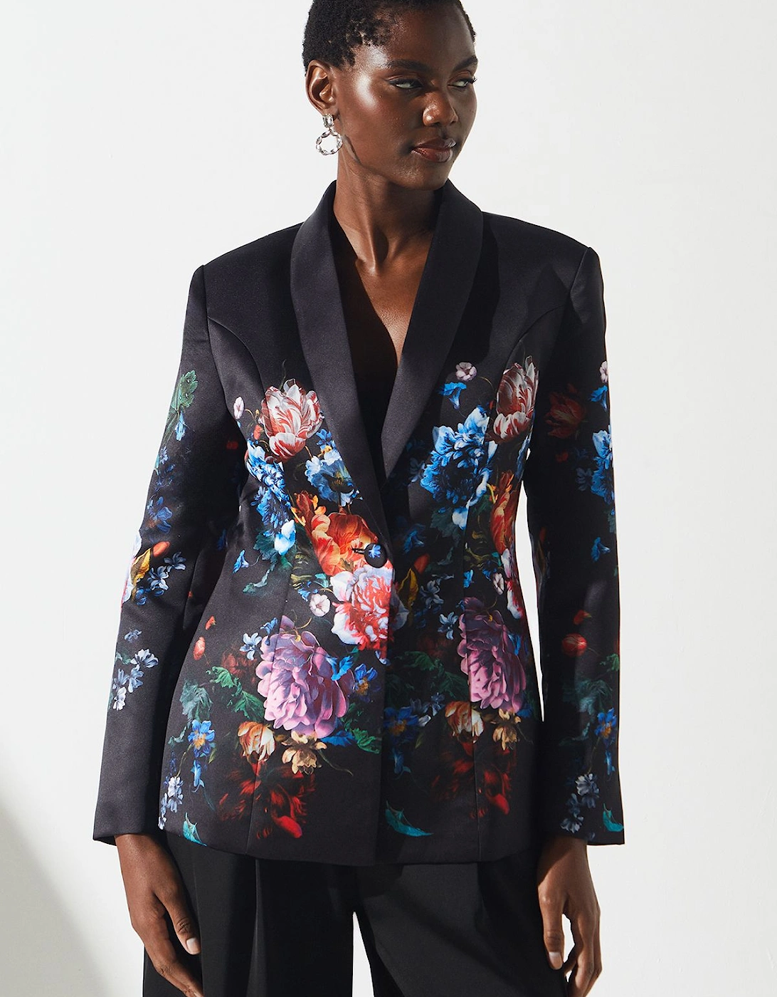 Printed Satin Single Breasted Blazer, 6 of 5