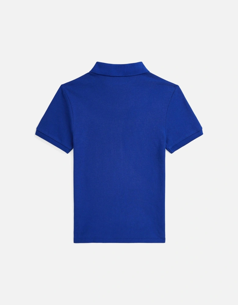 Boys Short Sleeve Slim Polo Shirt - Blue