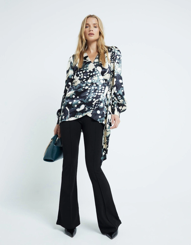 Printed Wrap Shirt - Black