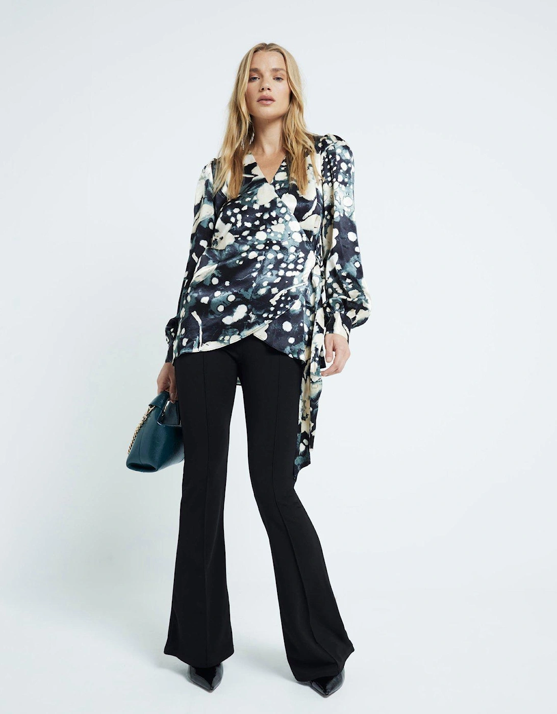 Printed Wrap Shirt - Black, 7 of 6