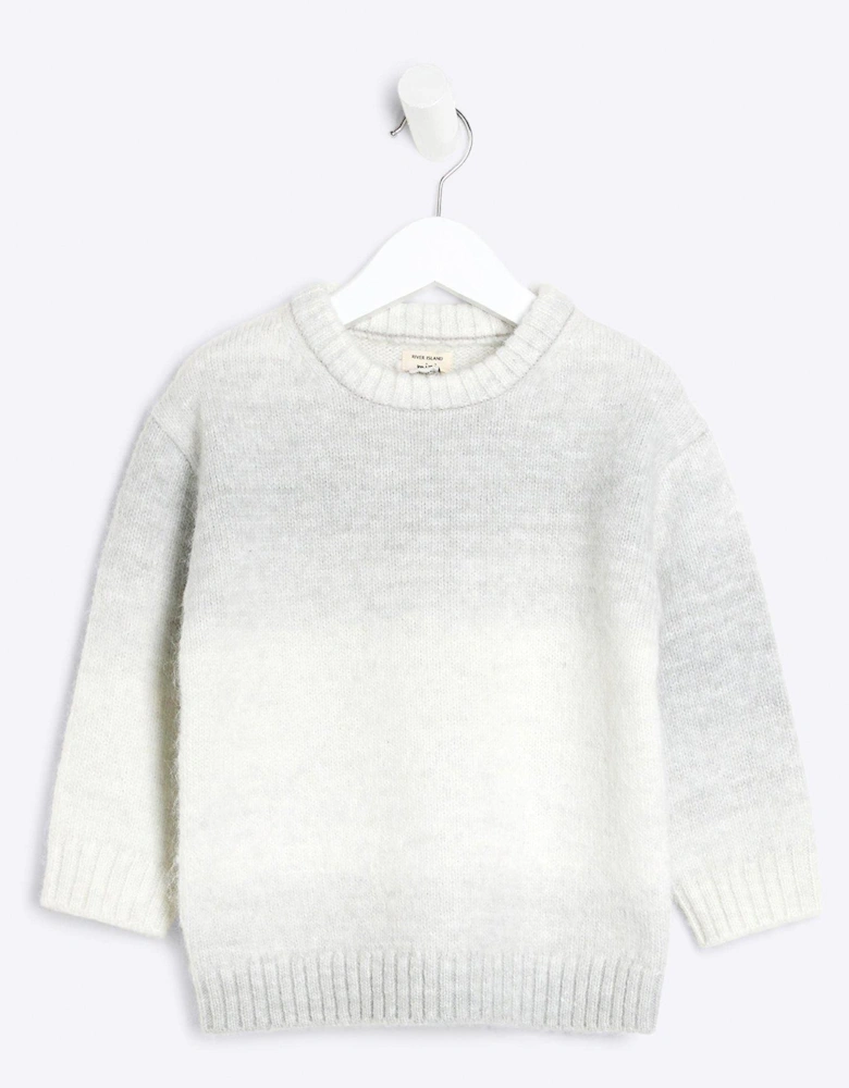 Mini Boy Space Dye Jumper - Grey