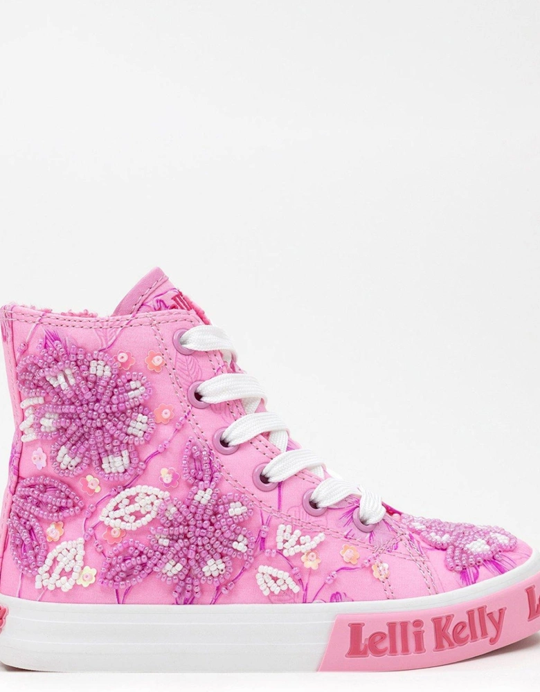 Brooke M. Embellished Faux Fur Lined High Top - Pink