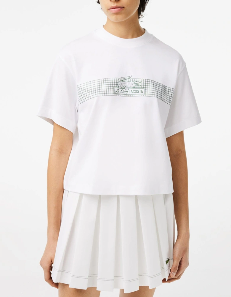 Oversize Net Print Jersey T-Shirt