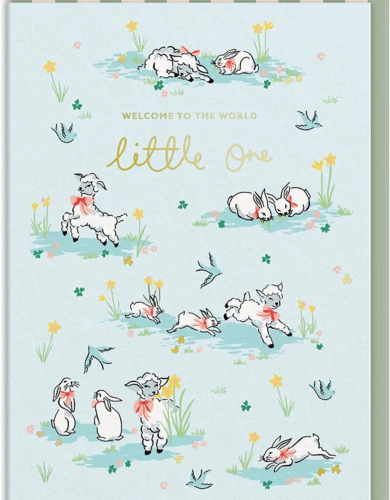 Cath Kidston Hello Little One Lambs Greeting Card