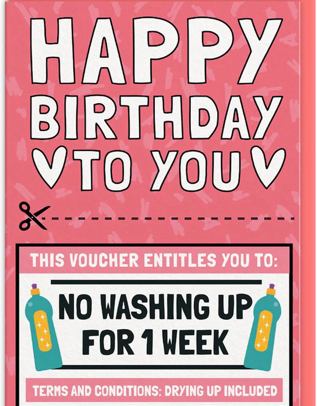 No Washing Up Voucher Birthday Card, 2 of 1