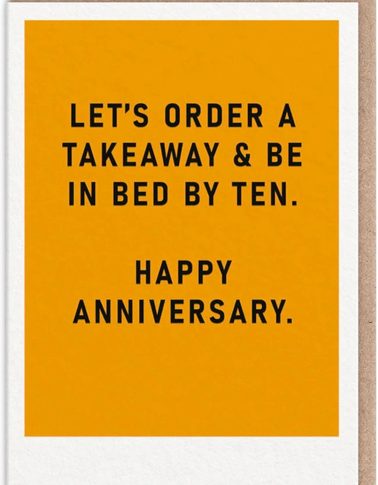 In Bed By Ten Anniversary Card