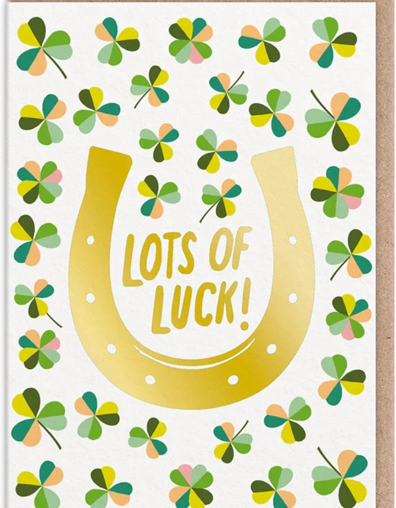 Lot's Of Luck Horseshoe Good Luck Card