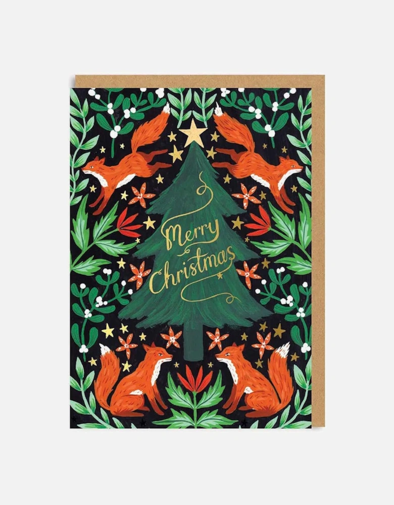 Fox Christmas Tree Greeting Card