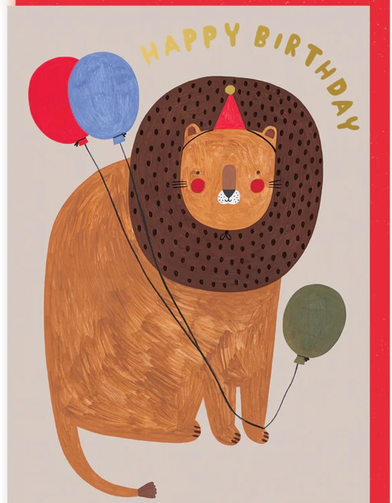 Lions with Balloons Birthday Card