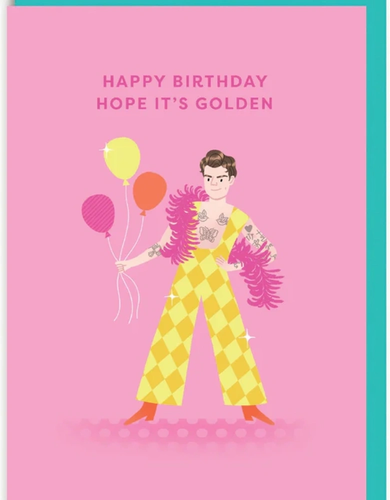 Harry Styles Golden Birthday Card