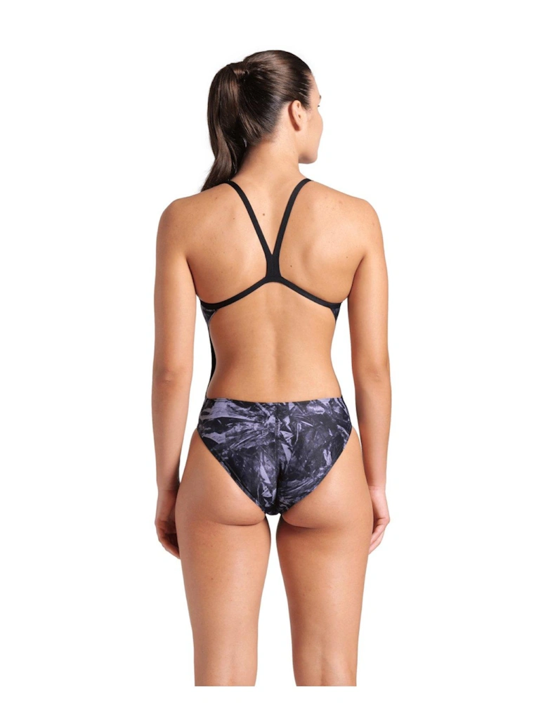 Women's Team Crackle Challenge Back Swimsuit - Black