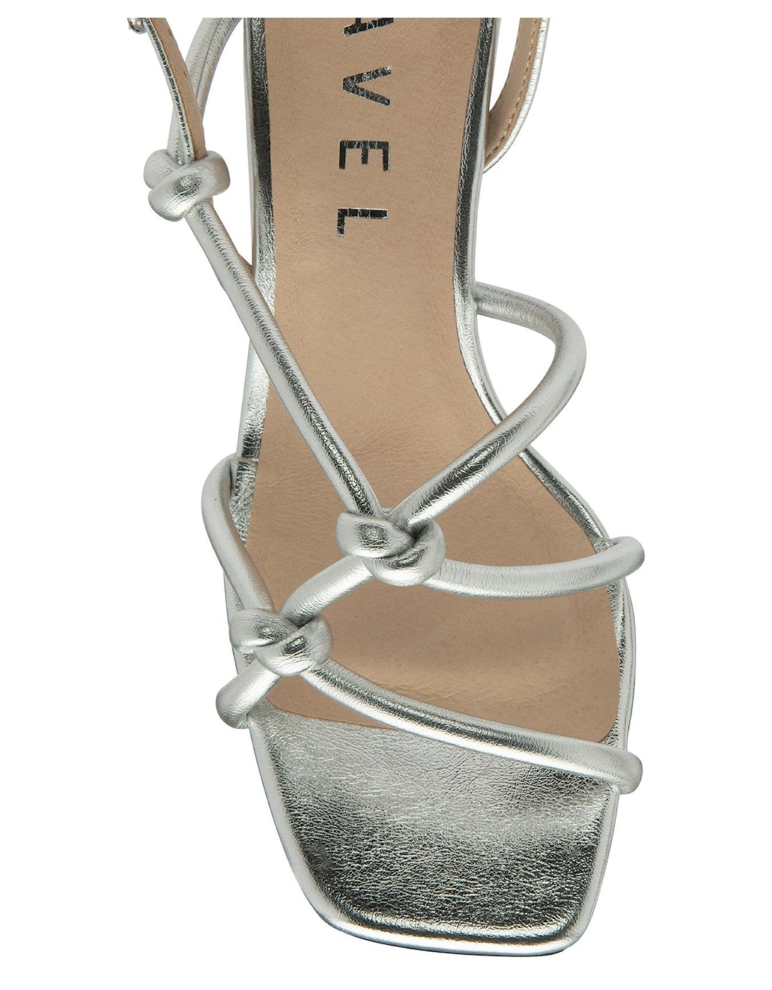 Patna Knotted Strappy Heeled Sandals - Silver