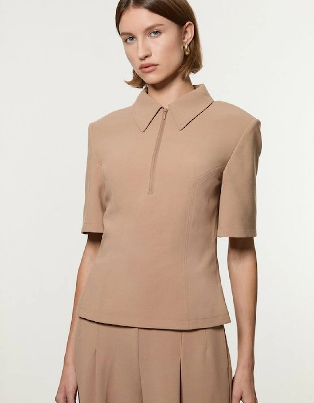 Compact Stretch Essential Tailored Collar Top, 5 of 4