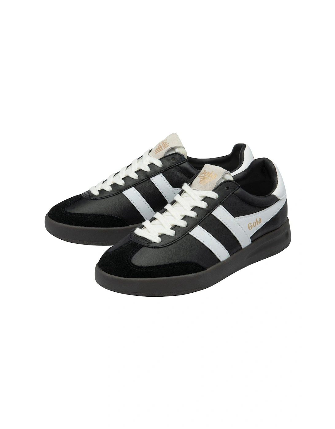 Women's Cyclone Leather Trainers - Black/White