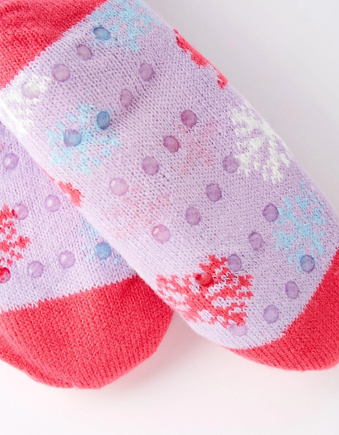 Borg Lined Slipper Boots Socks - Pink