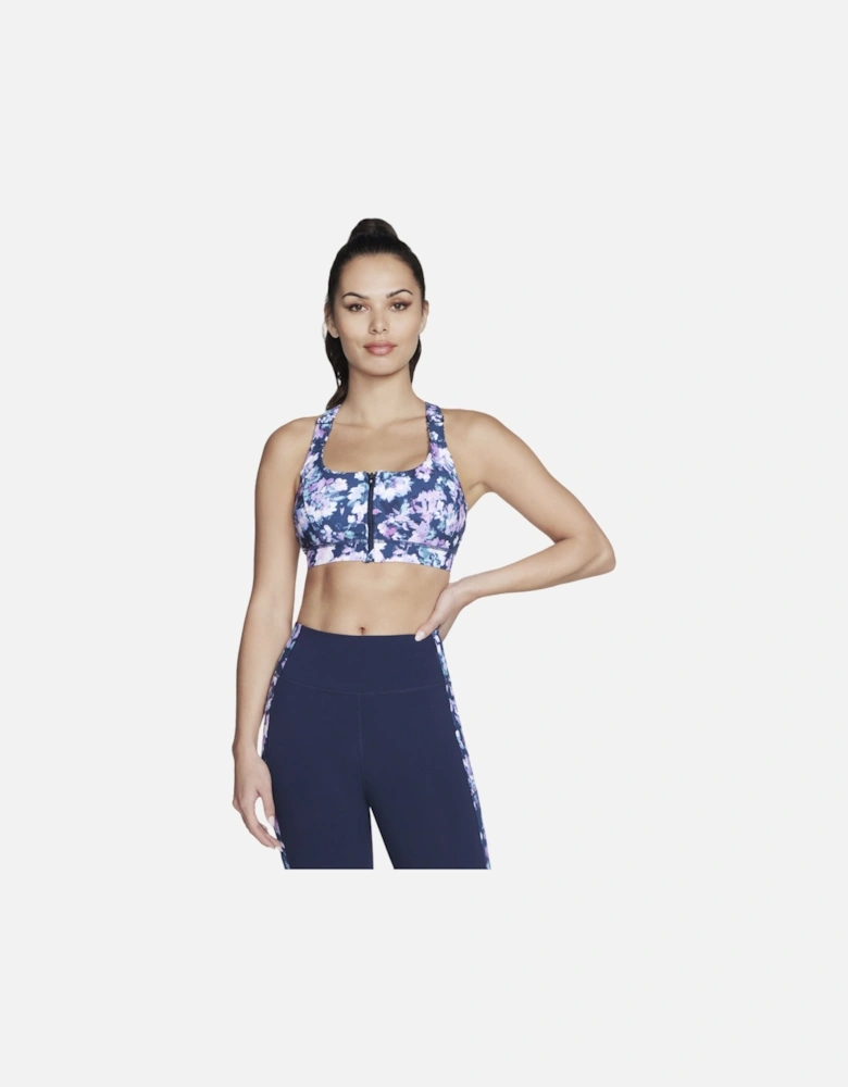 Womens/Ladies Misty Floral Zip Front Sports Bra