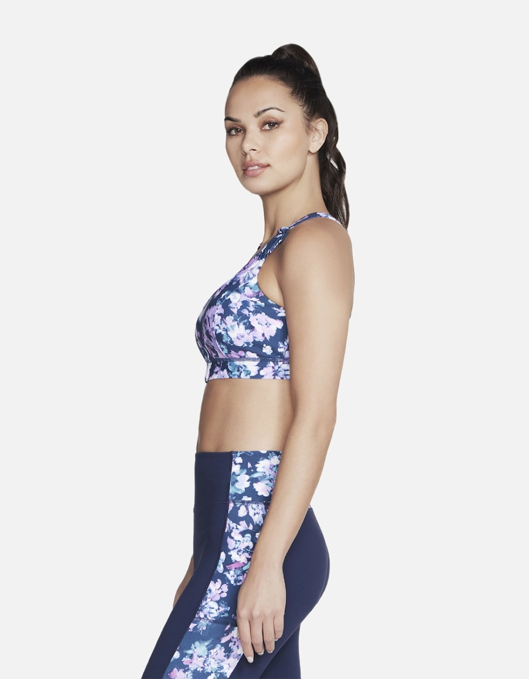 Womens/Ladies Misty Floral Zip Front Sports Bra