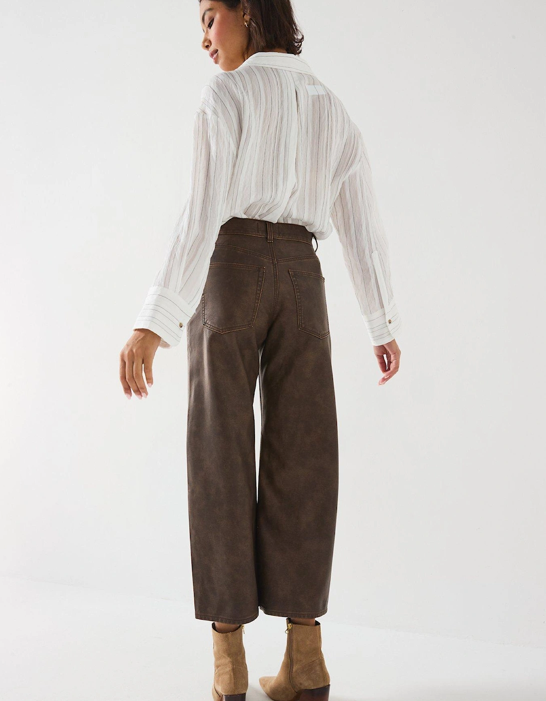 Misha Vegan Coated Pant - Dark Brown