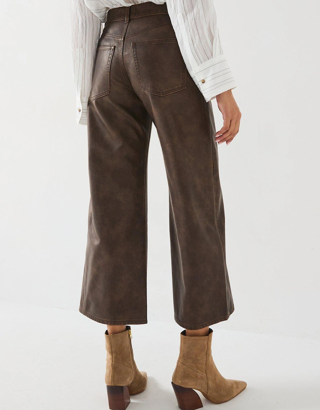 Misha Vegan Coated Pant - Dark Brown