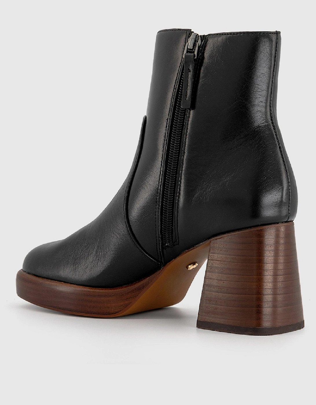 Asher - Heeled Platform Ankle Boot - Black