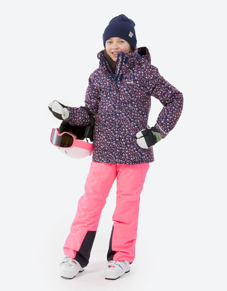 Girls' P 550 Ski Jacket - Blue Leopard Print