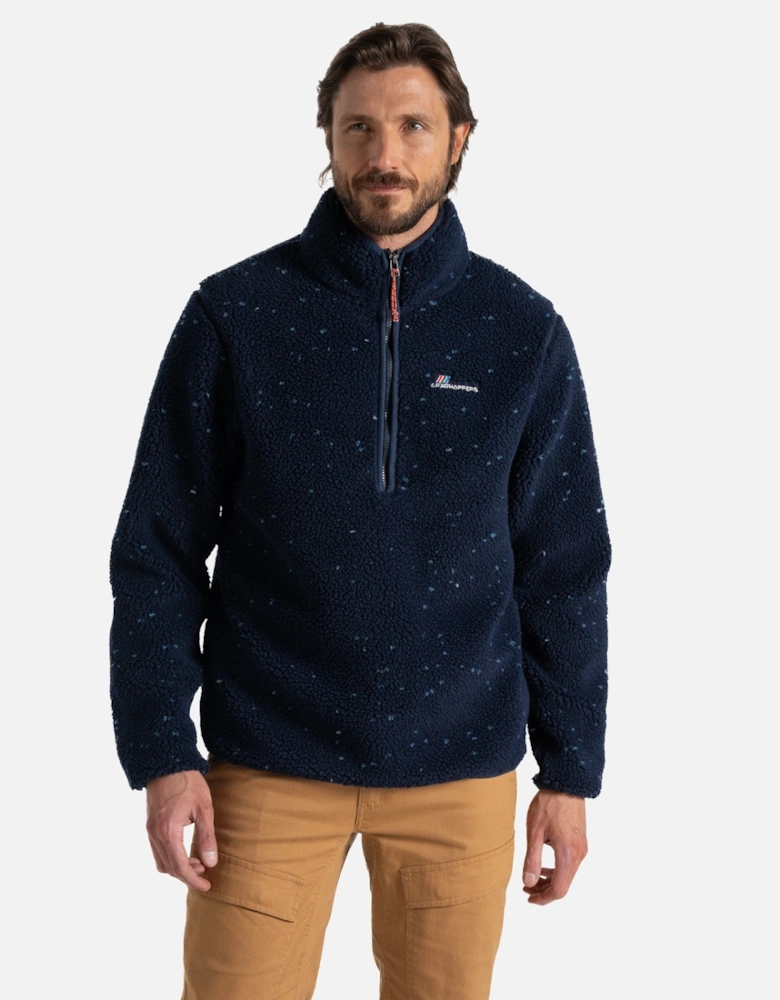 Mens Tatton Flecked Half Zip Fleece Top