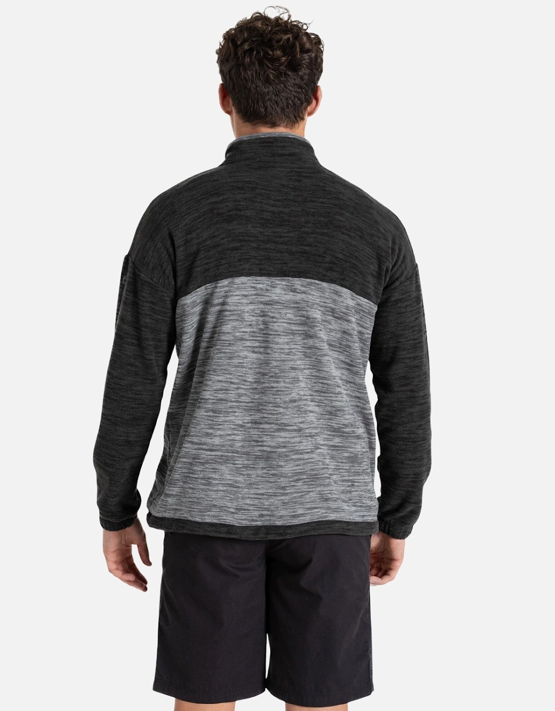 Mens Esk Colour Block Melange Half Zip Fleece Top