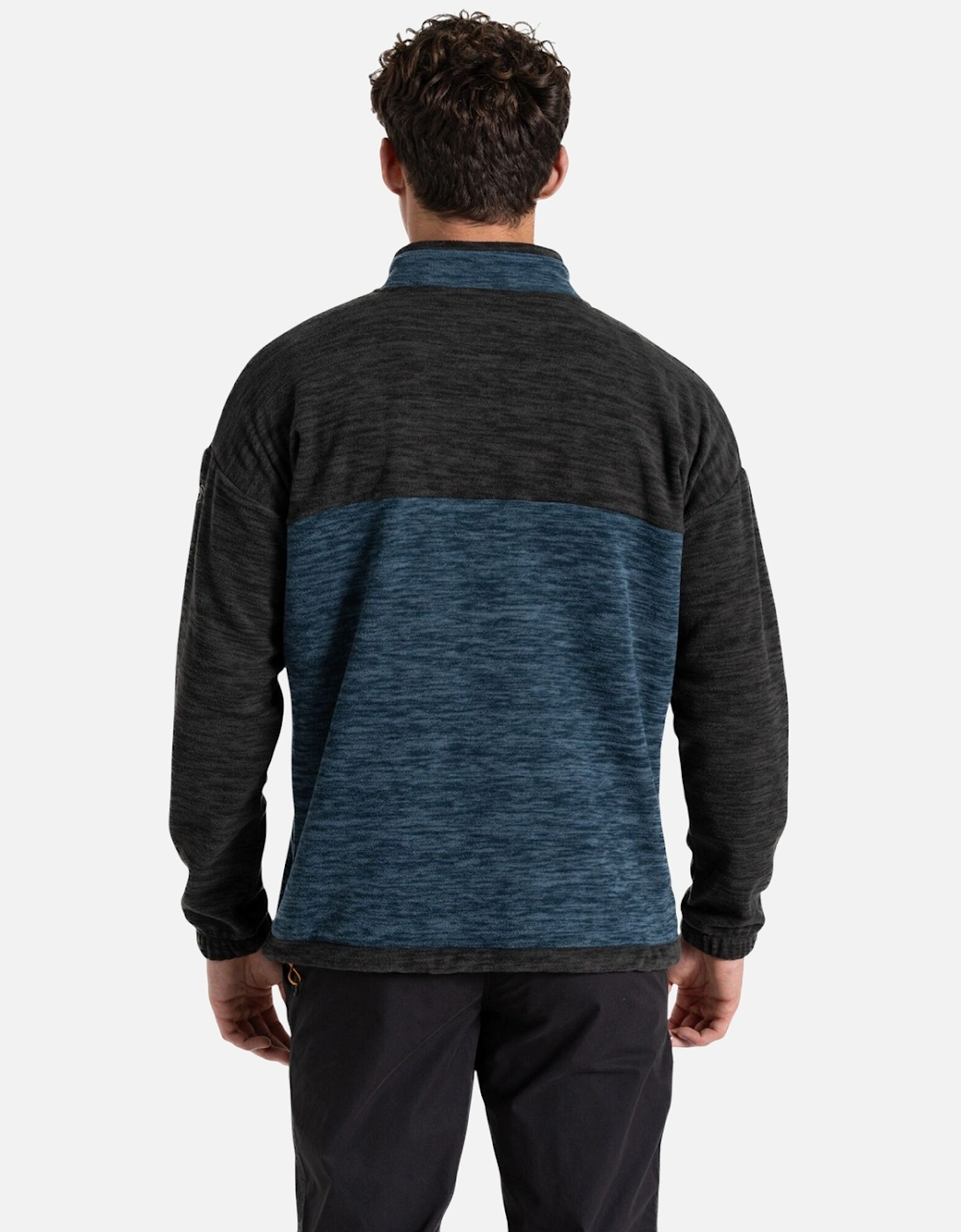 Mens Esk Colour Block Melange Half Zip Fleece Top