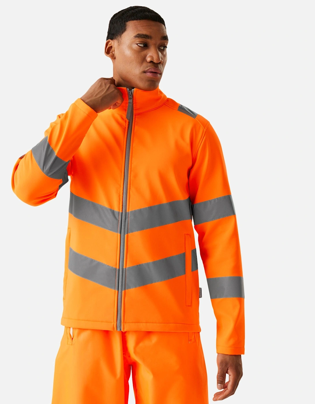 Mens Pro Contract Ablaze 2 Layer Hi-Vis Soft Shell Jacket