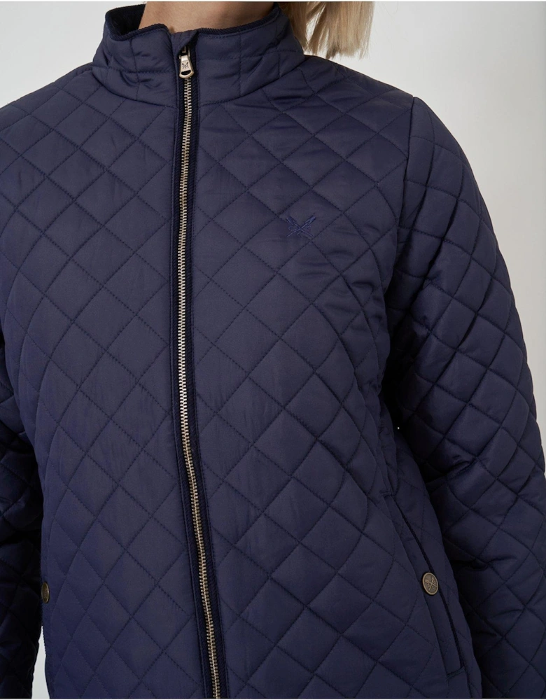 Midweight Diamond Quilted Jacket - Navy