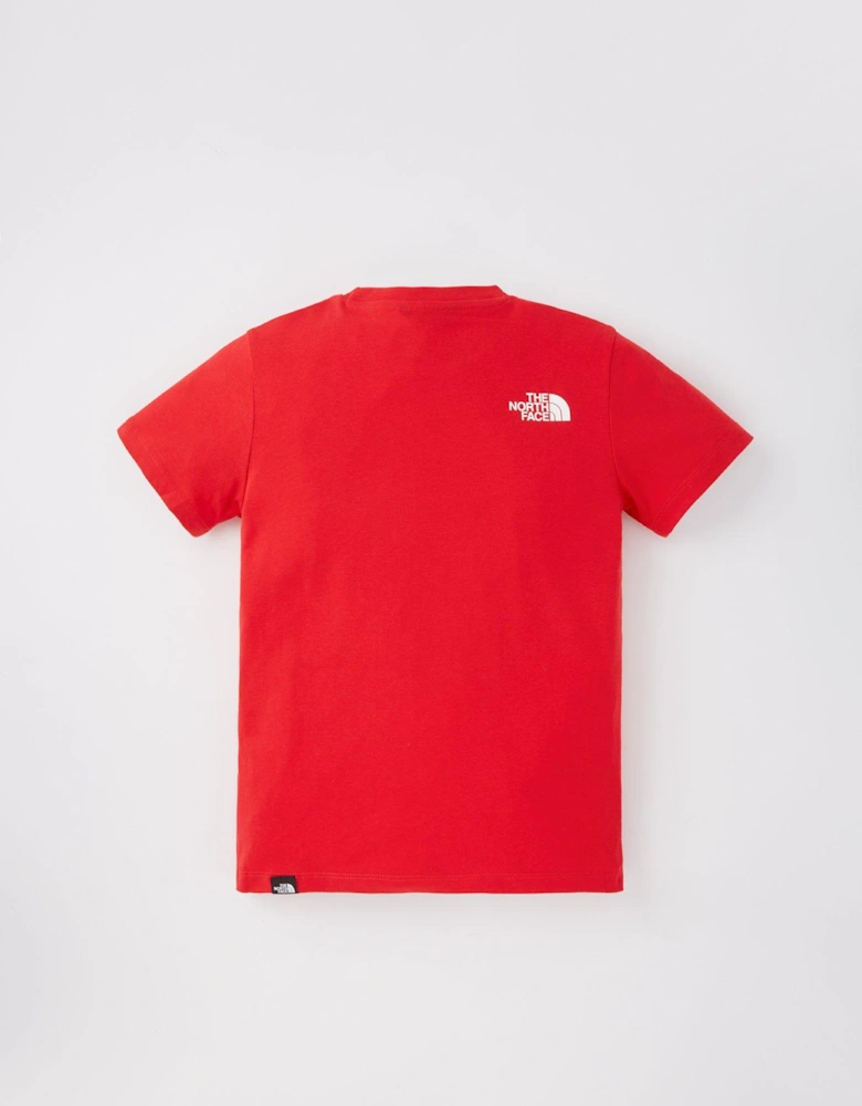 Junior Short Sleeve Simple Dome Tee - Red