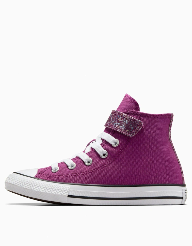 Kids Shinefetti Chuck Taylor All Star 1V Trainers - Purple