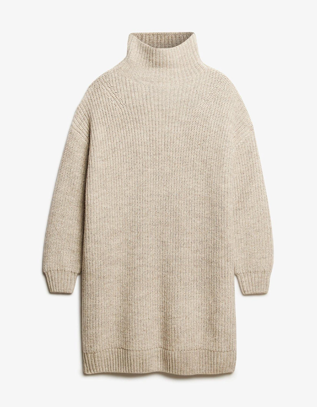 Chunky Rib Knit Jumper Dress - Grey