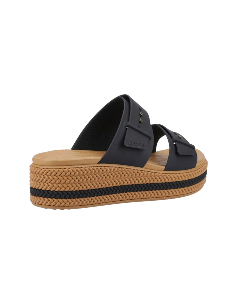 Brooklyn Buckle Wedge Sandal - Black