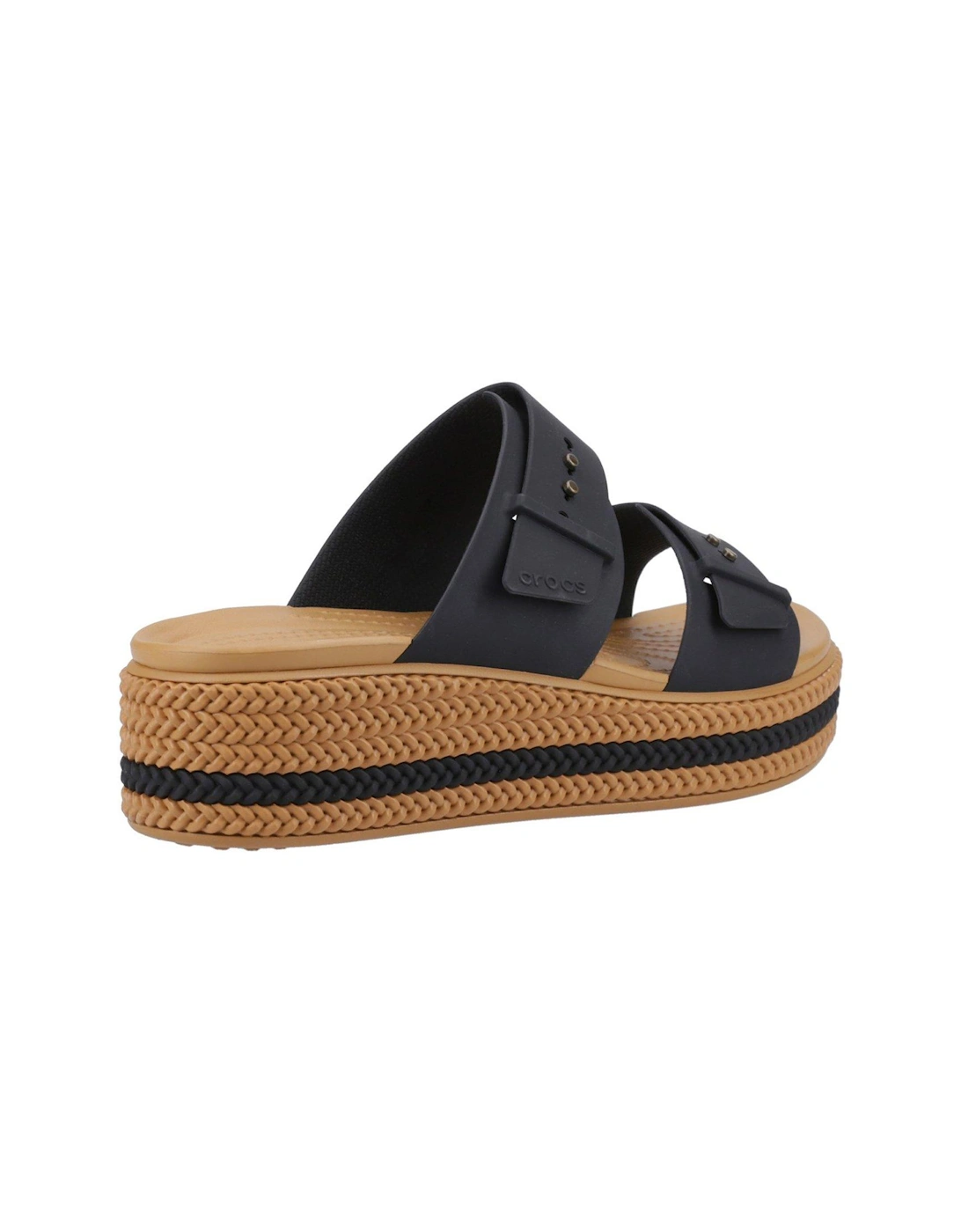 Brooklyn Buckle Wedge Sandal - Black