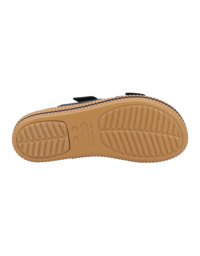 Brooklyn Buckle Wedge Sandal - Black