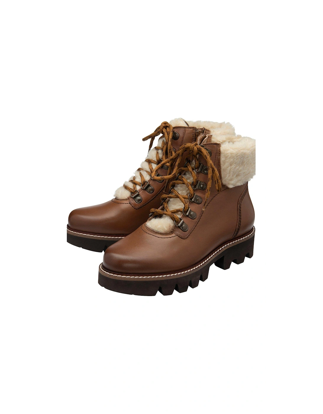 Clyde Leather Fur Lined Hiker Ankle Boot - Tan