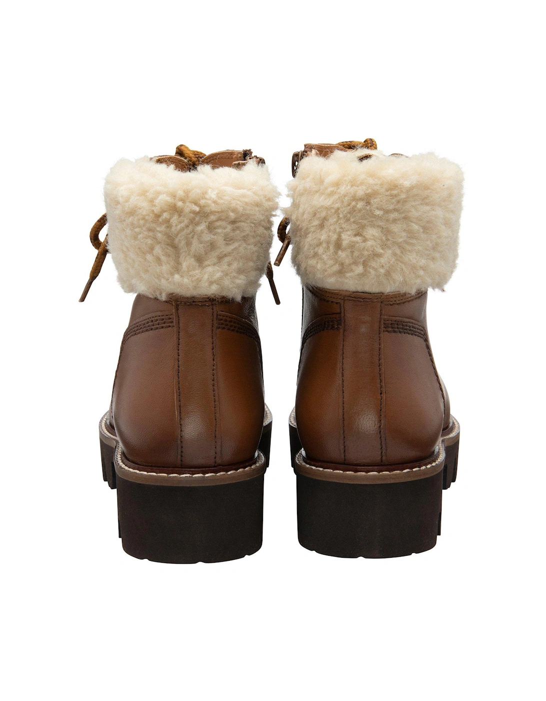 Clyde Leather Fur Lined Hiker Ankle Boot - Tan