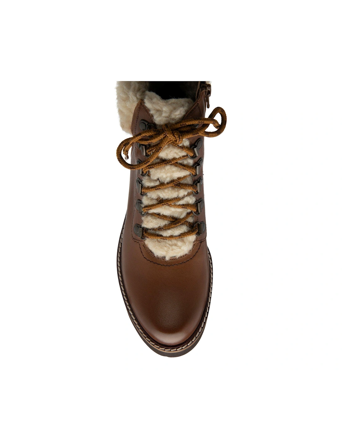 Clyde Leather Fur Lined Hiker Ankle Boot - Tan