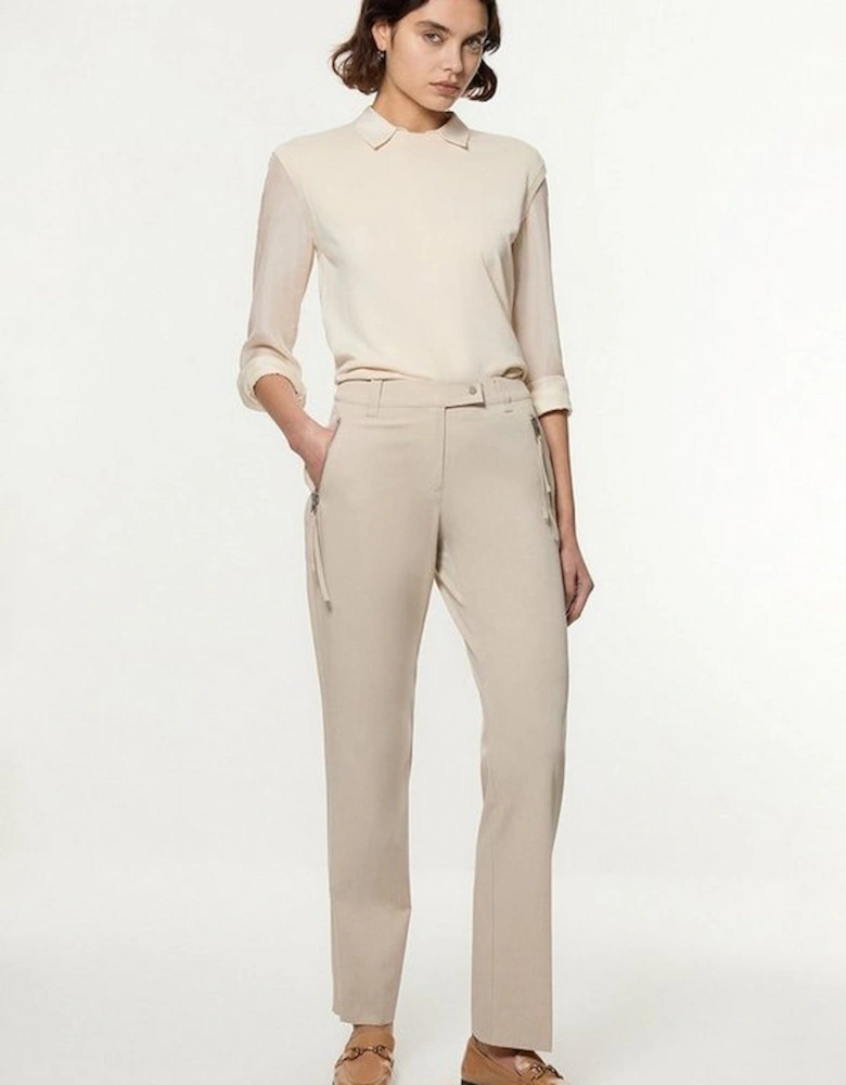 Tailored Viscose Zip Detail Trouser