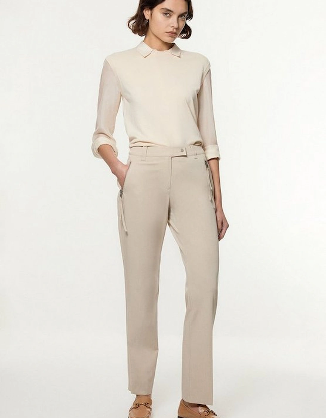 Tailored Viscose Zip Detail Trouser, 5 of 4