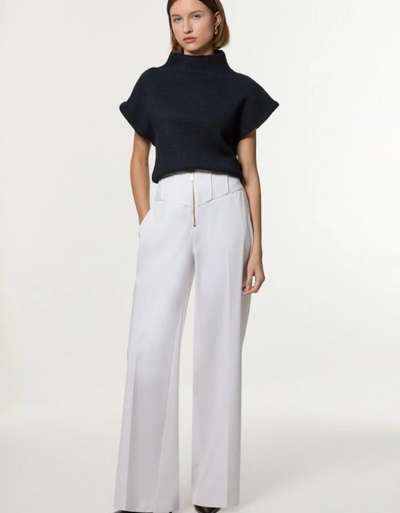 Tailored Stitch Detail Straight Leg Trouser